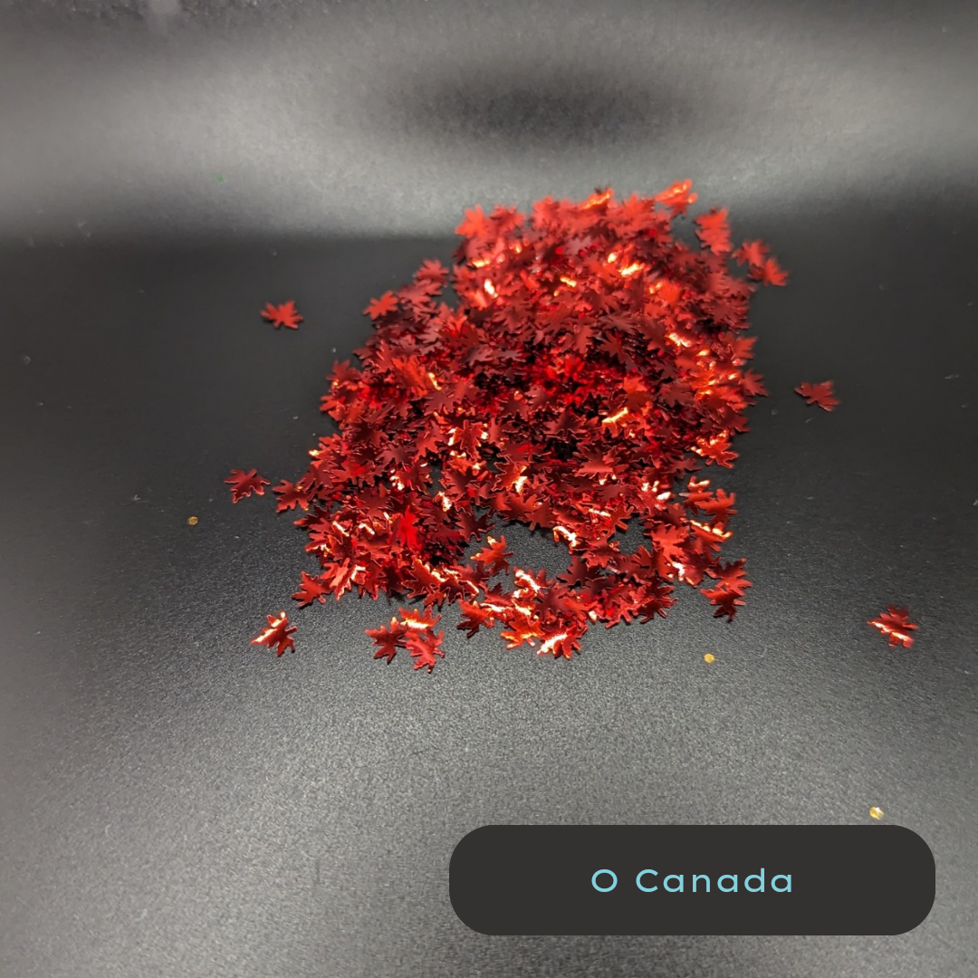O Canada red Leaf Shaped Biodegradable Glitter