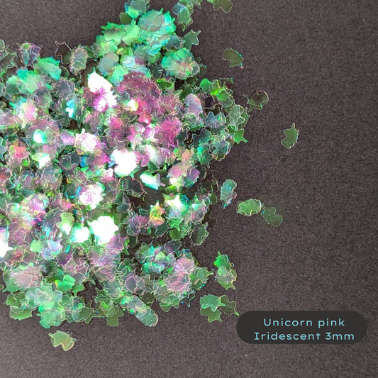 Unicorns are real - Biodegradable Glitter - Pink iridescent unicorn shape plant-based glitter