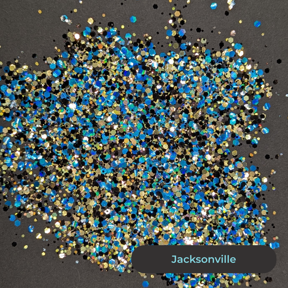 Biodegradable Glitter - Jacksonville - Turquoise Gold Black
