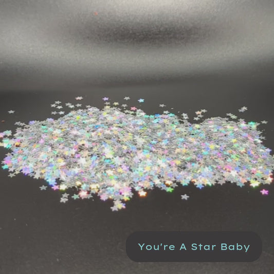 star shaped holographic biodegradable glitter