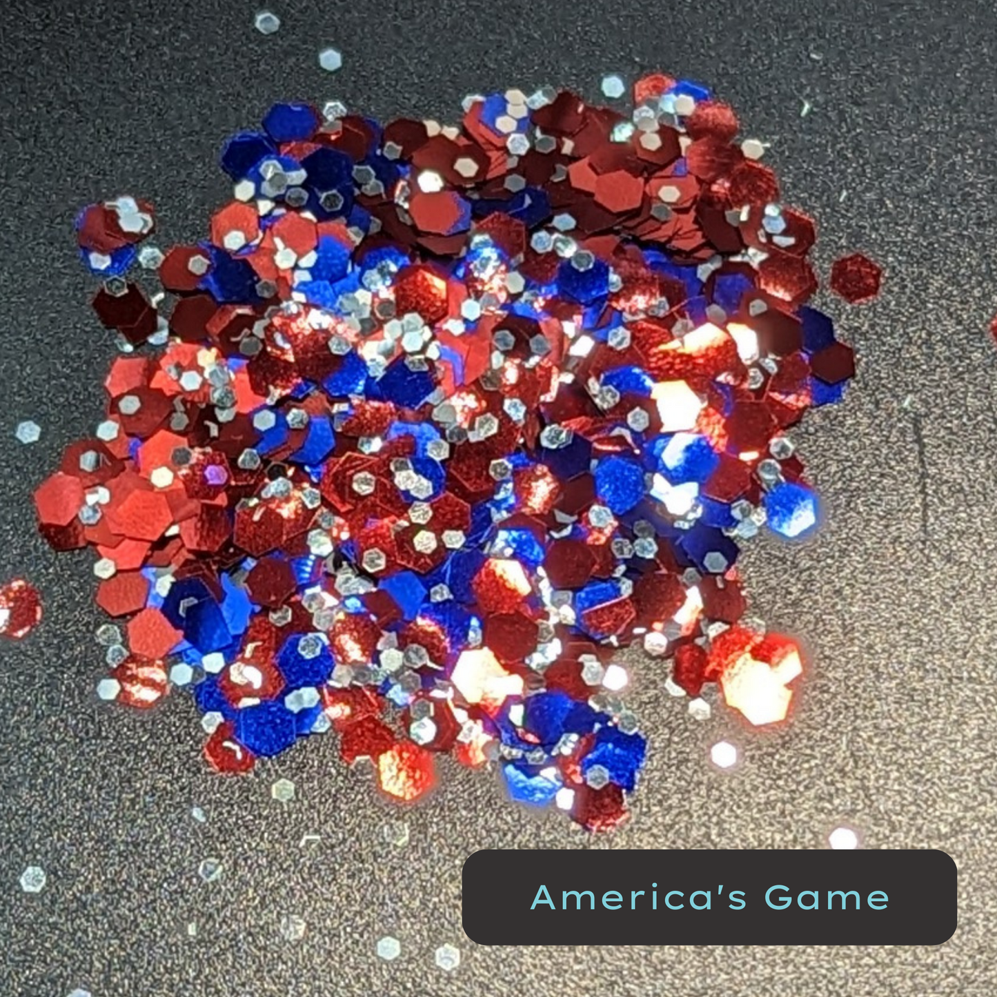 Biodegradable Glitter -Red, Blue, Silver- America's Game