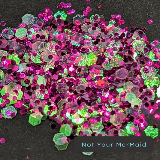 I'm Not Your Mer-Maid Pink Metallic and Iridescent Eco Glitter