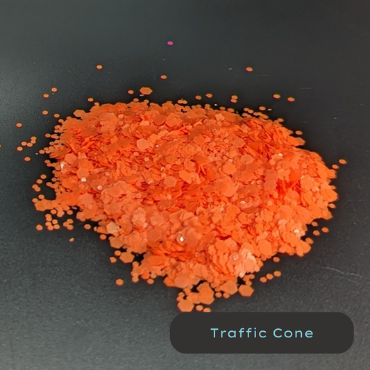 Traffic Cone Neon Orange BlackLight Biodegradable Eco Glitter