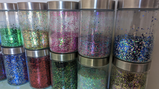 Best biodegradable glitter displayed in jars