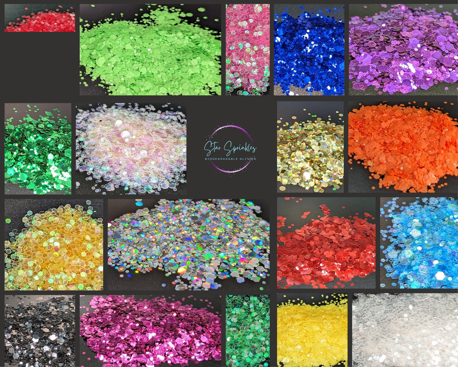 Biodegradable glitter in solid colors 
