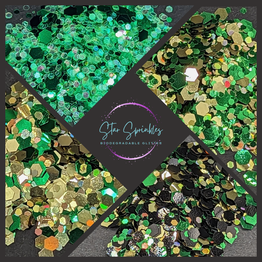 St Patrick's Day biodegradable Glitter green and gold mix