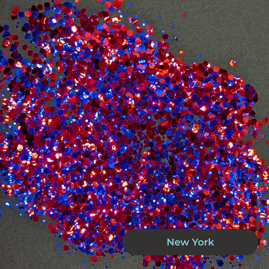 Biodegradable Glitter - New York- Blue Red