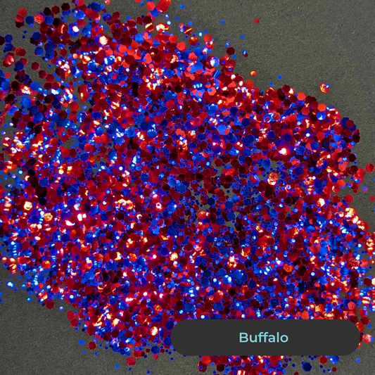 Biodegradable Glitter - Buffalo Red Blue