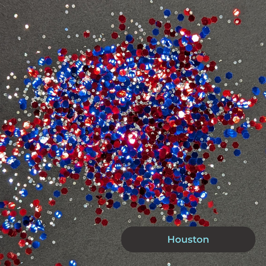 Biodegradable Glitter - Houston - Red Silver Blue