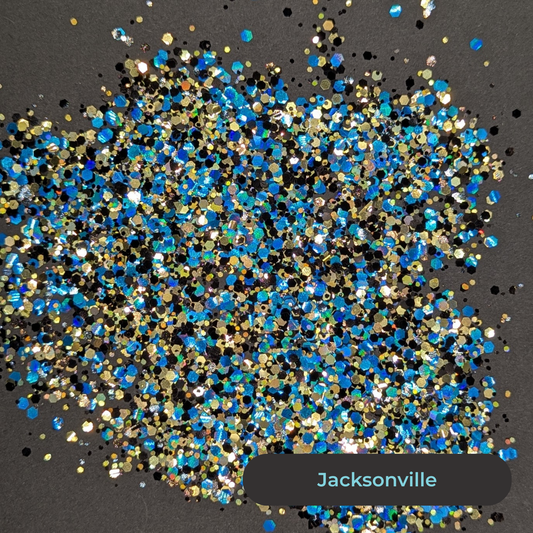 Biodegradable Glitter - Jacksonville - Turquoise Gold Black