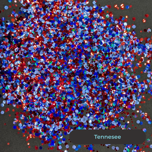 Biodegradable Glitter - Tennessee- Blue Red