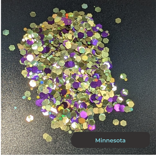 Biodegradable Glitter - Minnesota - Gold Purple
