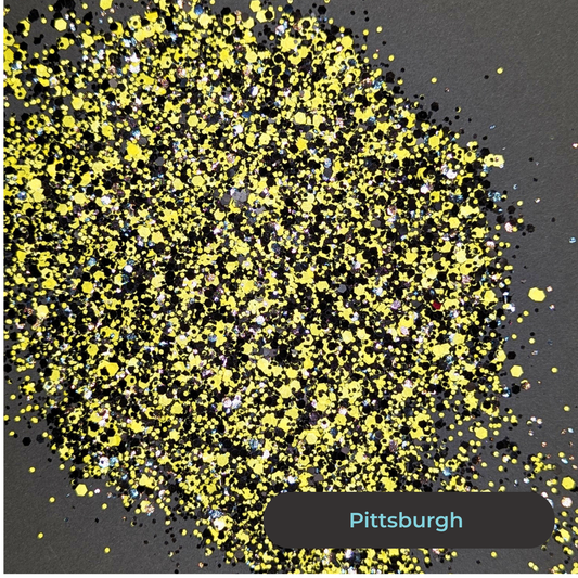 Biodegradable Glitter - Pittsburgh - black yellow