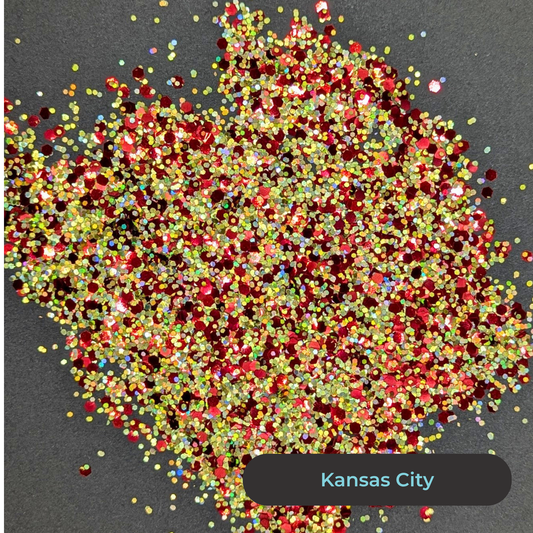 Biodegradable Glitter - Kansas City Gold Red