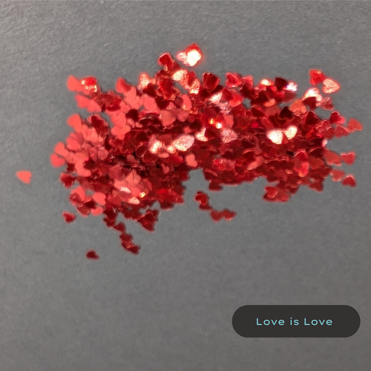 Red Heart shape plant-based glitter