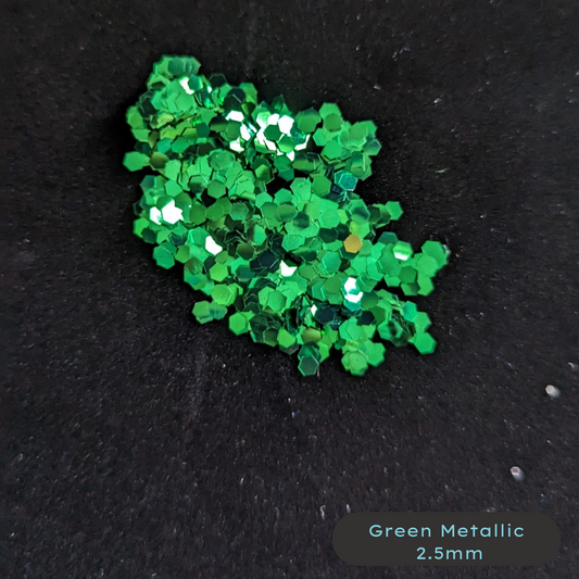 Green Metallic Chunky Biodegradable Glitter 2.5 mm