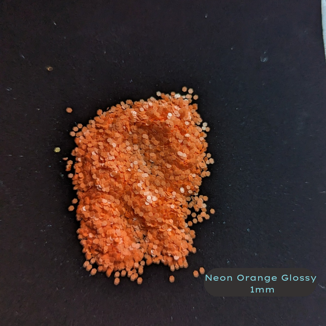 Neon Orange Small Biodegradable Glitter Blacklight 1.0 mm