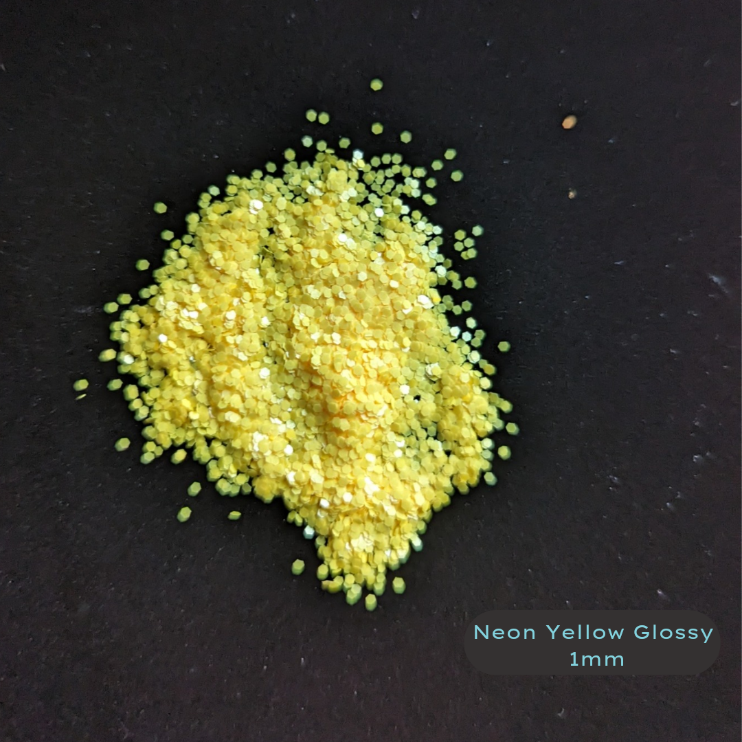 Neon Yellow Small Biodegradable Glitter Blacklight 1.0 mm