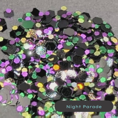 Night Parade Mardi Gras Black Biodegradable Eco Glitter