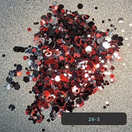 Biodegradable Glitter - 28-3 - red black