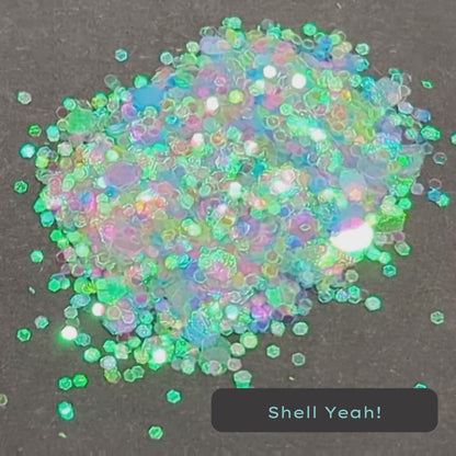 Shell Yeah! Multi Color Pastel Iridescent Eco Glitter