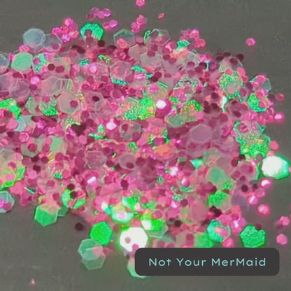 I'm Not Your Mer-Maid Pink Metallic and Iridescent Eco Glitter