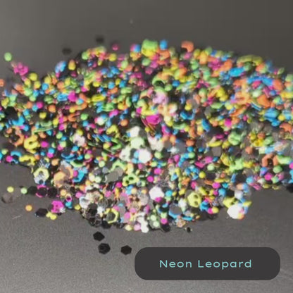 Neon Leopard Rainbow BlackLight Biodegradable Eco Glitter