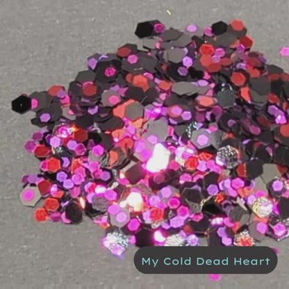 My Cold Dead Heart pink black Biodegradable Eco Glitter