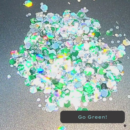 Go Green! Green and Silver Biodegradable Eco Glitter