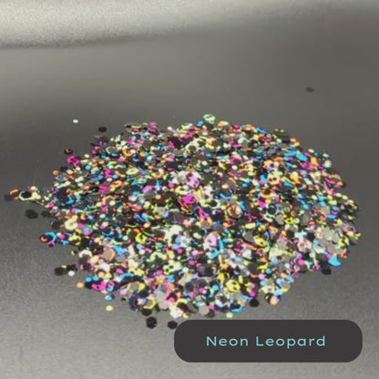 Neon Leopard Rainbow BlackLight Biodegradable Eco Glitter