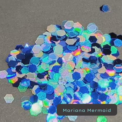 Mariana Mermaid Blue Holographic Metallic and Iridescent Eco Glitter