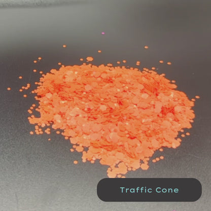 Traffic Cone Neon Orange BlackLight Biodegradable Eco Glitter