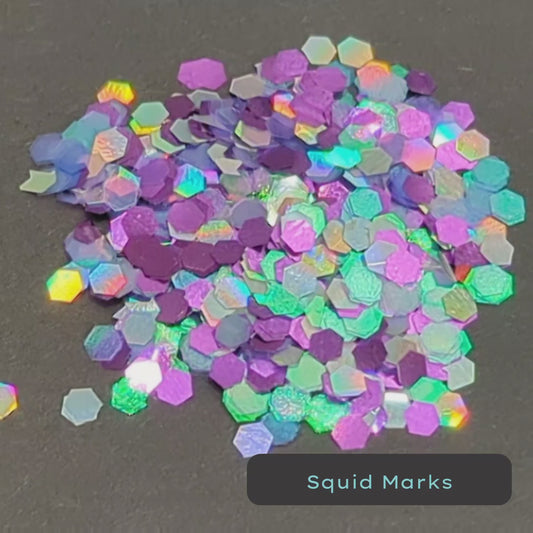 Squid Marks Purple Holographic Metallic and Iridescent Eco Glitter