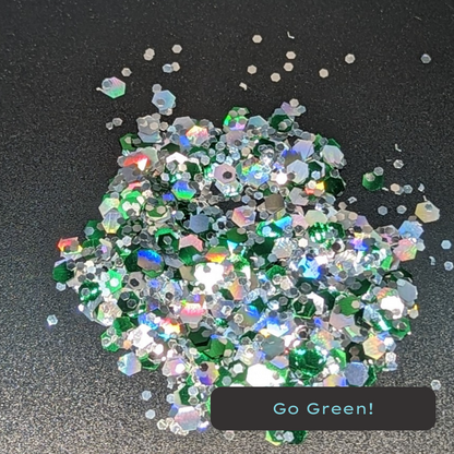 Go Green! Green and Silver Biodegradable Eco Glitter