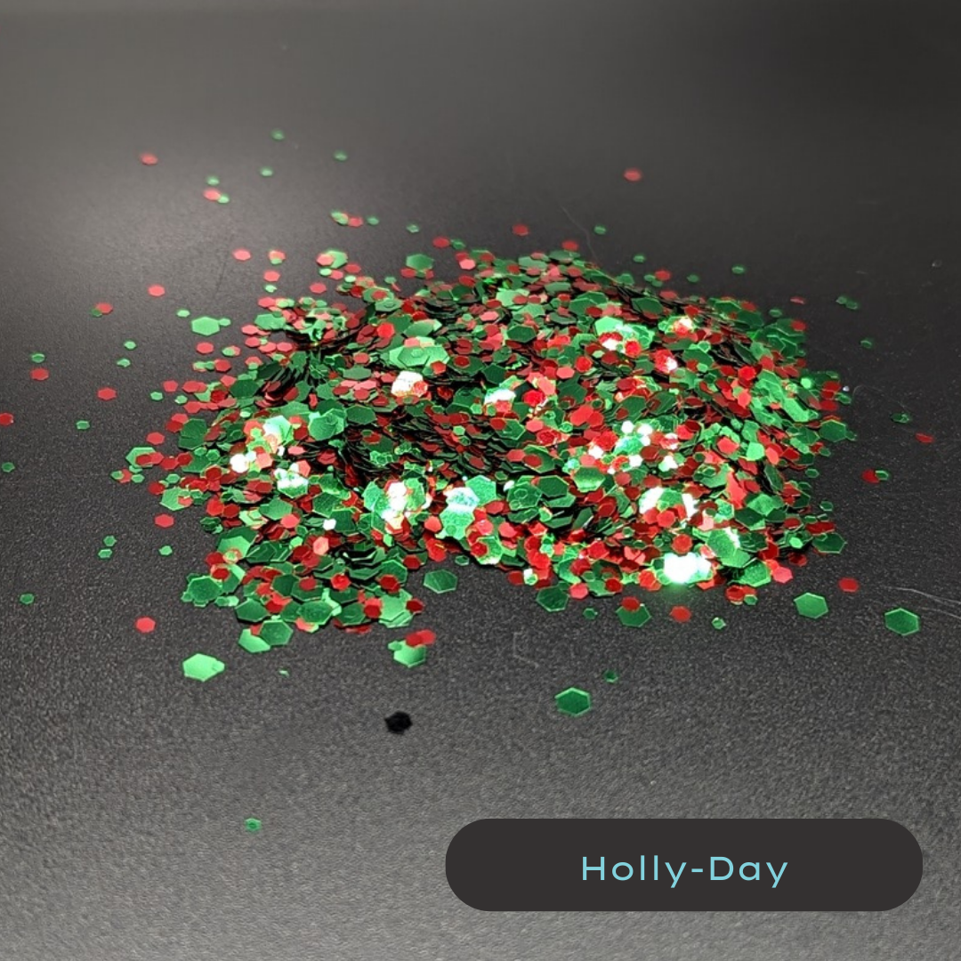 Holly-Day Red and Green Christmas Eco Glitter