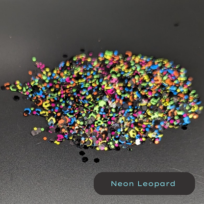 Neon Leopard Rainbow BlackLight Biodegradable Eco Glitter