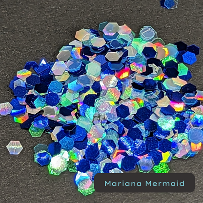 Mariana Mermaid Blue Holographic Metallic and Iridescent Eco Glitter