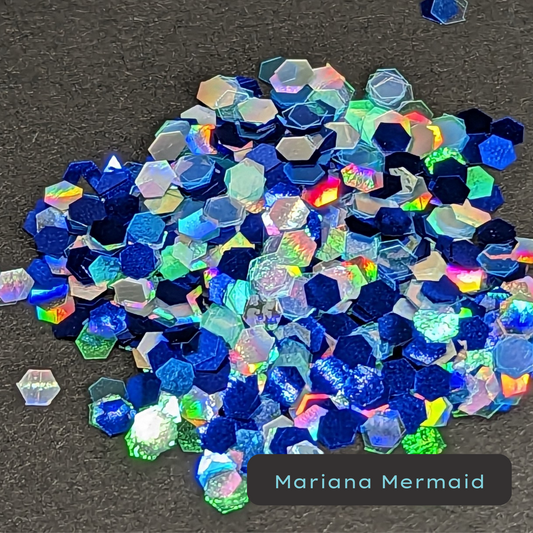 Mariana Mermaid Blue Holographic Metallic and Iridescent Eco Glitter