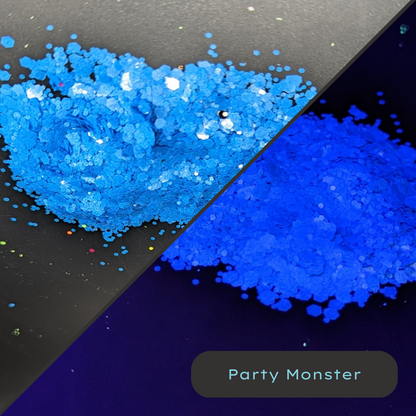 Party Monster neon blue BlackLight Biodegradable Eco Glitter