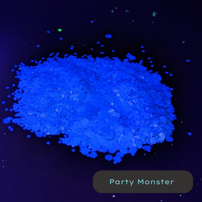 Party Monster neon blue BlackLight Biodegradable Eco Glitter