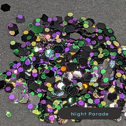 Night Parade Mardi Gras Black Biodegradable Eco Glitter