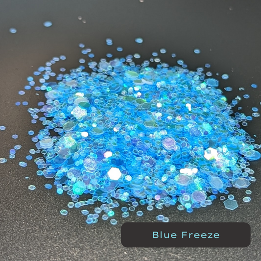 blue turquoise iridescent biodegradable glitter