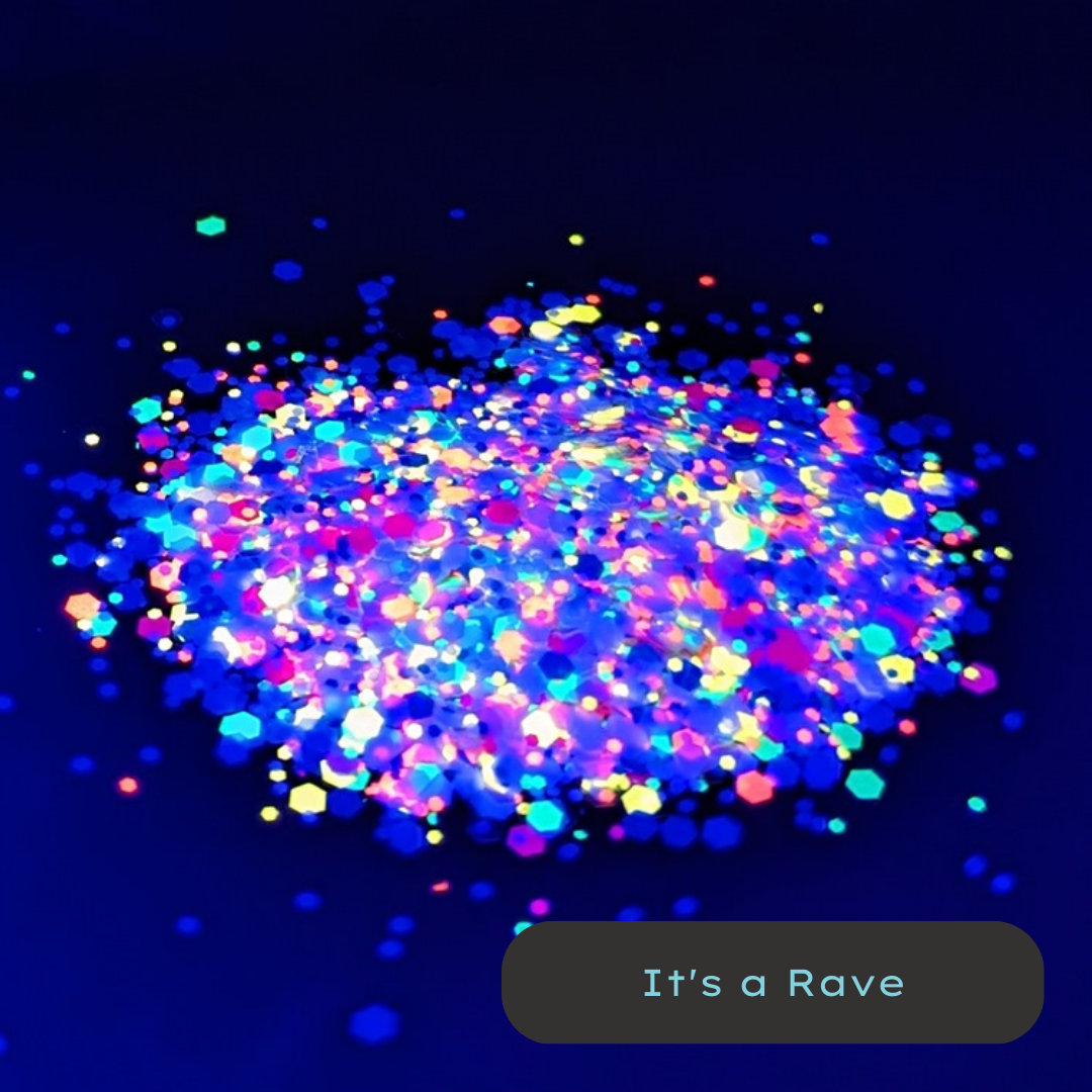 It's a Rave Rainbow BlackLight Biodegradable Eco Glitter