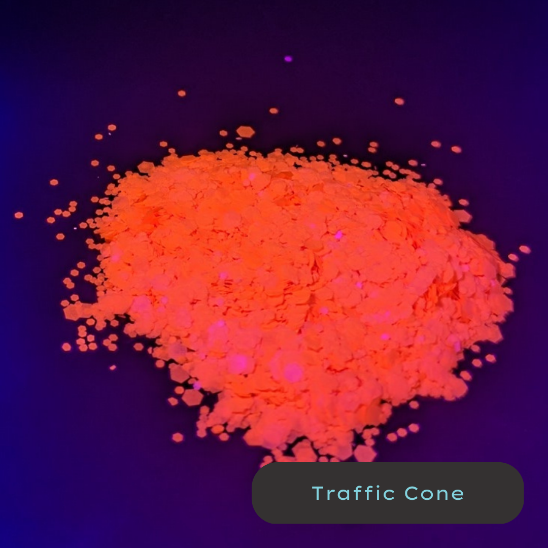 Traffic Cone Neon Orange BlackLight Biodegradable Eco Glitter