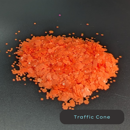 Traffic Cone Neon Orange BlackLight Biodegradable Eco Glitter